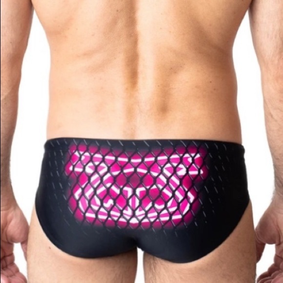 NASTY PIG Radiate Bikini Swim Brief Size Large Black & Hot Pink - Picture 4 of 4